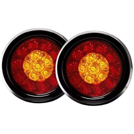 16 runde LED-Rückleuchten mit schwarzen Gummitüllen für Pkw, Lkw und Anhänger von FLITI (1/5)