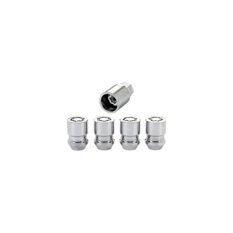Écrous antivol M12x1,50 - Coniques - Longueur 32,5 mm (tête de 19 mm) en acier allié, gris argenté 00276-00900