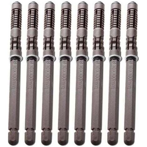 Lot de 8 supports d'étagères flottants en bois invisibles et durables avec vis - Pour le matériel réglable - Pour étagères (diamètre 10 x 100 mm) (1/5)