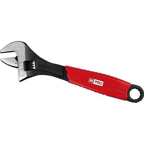 Clé à molette RS PRO, Ouverture 30mm, Long. 210 mm, Acier au chrome-vanadium ( Prix pour 1 )