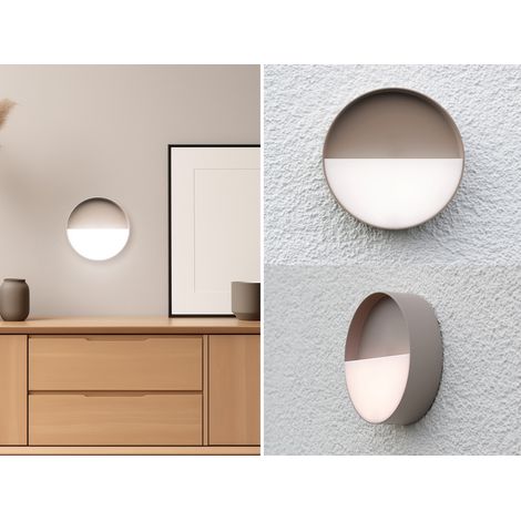 Akku Wandleuchten 2er SET dimmbar für Innen & Außen zum Kleben Sand, Ø 15cm (1/5)