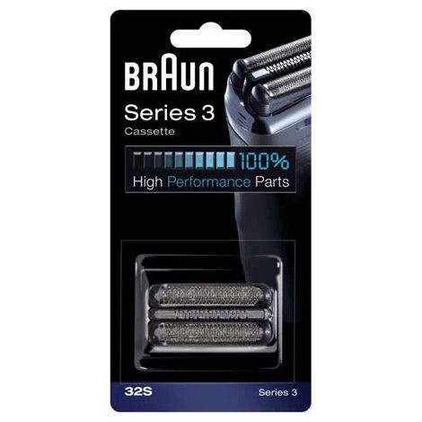 CASSETTE RASOIR ARGENT SERIES 3 CODE 32S POUR PETIT ELECTROMENAGER BRAUN - 81387956 (1/4)