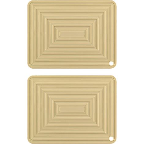 Dessous de plat en silicone pour plats chauds/manique résistante à la chaleur, antidérapant, épais et flexible, pour table de cuisine (jaune) (1/5)