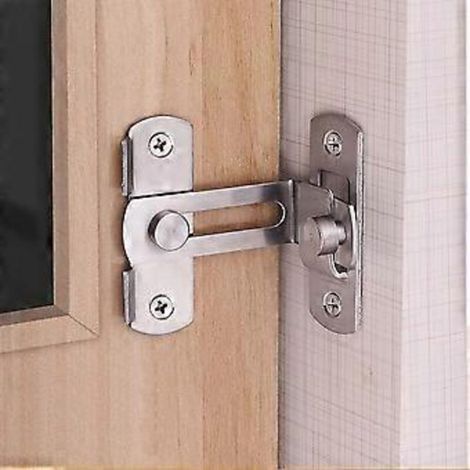 Loquet de porte, loquet de porte à angle droit à 90 degrés, verrou à boucle coulissant, pêne dormant avec vis pour portes et fenêtres