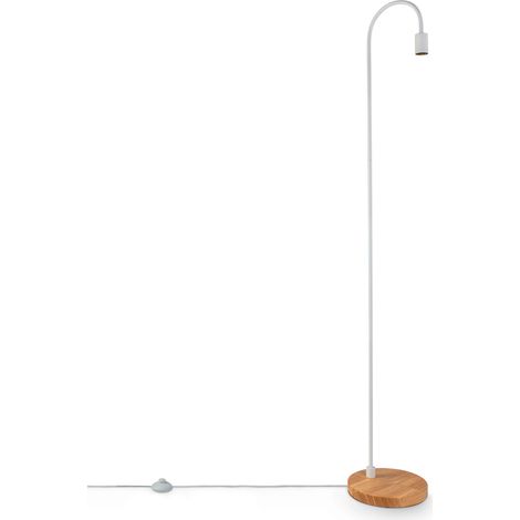 Paco Home Tischlampe Nachttischlampe E14 Stehlampe Minimalistisch Skandi E27 Holz Fuß Stehleuchte, Weiß