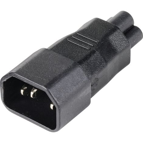 TRU COMPONENTS Netz-Adapter Kaltgeräte-Stecker C14 - Kleeblatt-Buchse C5 Gesamtpolzahl: 3 1 St. (1/3)