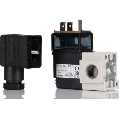 Electrodistributeur pneumatique SMC série VT307 fonction 3/2, Bobine/Bobine, G 1/4, 24V c.c. ( Prix pour 1 )