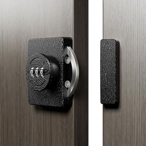 Schlüsselloses Möbelschloss 73 x 68 mm mit 3-stelliger Zahlenkombination für Dreh-/Schiebetüren, Schubladen, Schränke, Kleiderschränke, Holzkisten. (1/5)