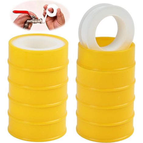 Lot de 10 Rouleaux de Ruban d’Étanchéité, PTFE pour Plomberie 12 mm x 12 m, Anti Fuite d’Eau Haute Résistance, Joint Plomberie Fileté pour Tuyaux, Robinets, et Industrielles (1/5)