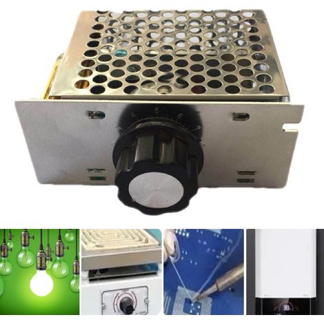 Régulateur de vitesse de moteur 41A à redresseur commandé au silicium, contrôleur de tension de moteur avec boîtier pour ventilateur léger 220V 4000W (1/5)