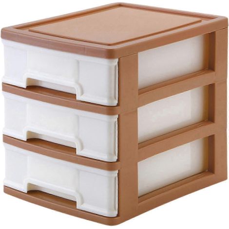 Tiroir de rangement de table, 3 compartiments de rangement, gain de place, organisation de bijoux pour bureau, coiffeuse, chambre d'étudiant-Brown
