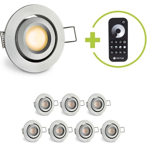 Einbaustrahler Mini schwenkbar Matera 3W 2700K IP44 - Farbe: silber - Anzahl: 8x