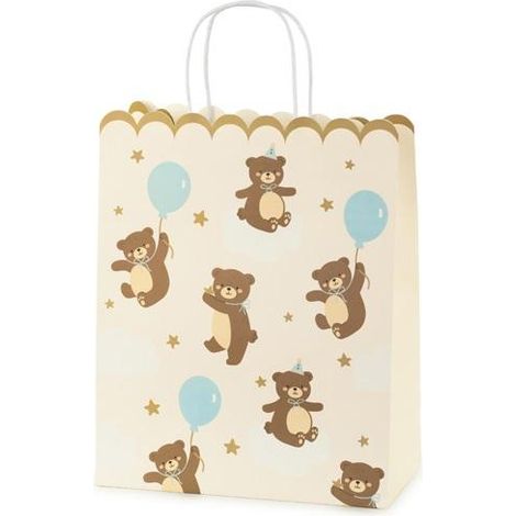Teddybär-Geschenktüte 26x32,5x13cm MIX