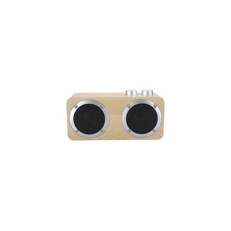 Mini caisson de basses Bluetooth en bois de haute qualité avec bouton rotatif et câble audio (1/5)