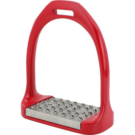 paire d'étriers anglais antidérapants en aluminium pour selle de cheval, sécurité équestre (rouge) (1/5)