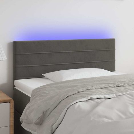 Tête de lit LED gris foncé en velours réglable 100 x 5 x 78/88 cm, 6.28kg - PANGIVO (1/5)