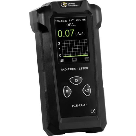 PCE Instruments PCE-RAM 6 Tube compteur de Geiger-Müller Radiation: Gamma, Rayons X, Beta signal sonore d'avertissement (1/4)