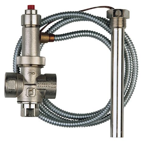 Watts – Soupape thermique 3/4" F/F 20x27 – Pression max 8 bar – Débit 6500 L/h à 107°C – Corps laiton nickelé