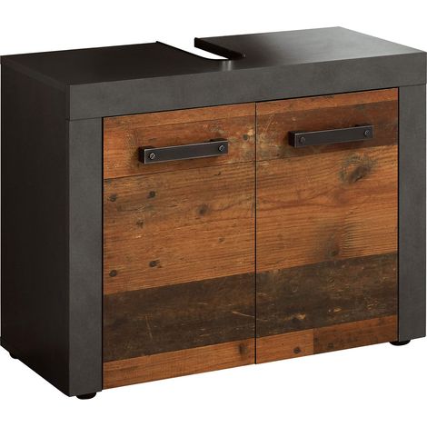 trendteam smart living Mobiletto da bagno Indy, 72 x 56 x 34 cm, in front Old Wood, corpo e sottovaso Matera con molto spazio (1/5)