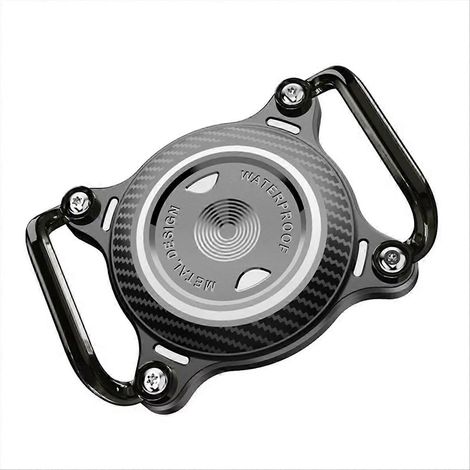 Étui de protection étanche en aluminium pour collier de chien/chat avec boucle métallique et plaque en aluminium, compatible avec les colliers Airtags. (1/5)