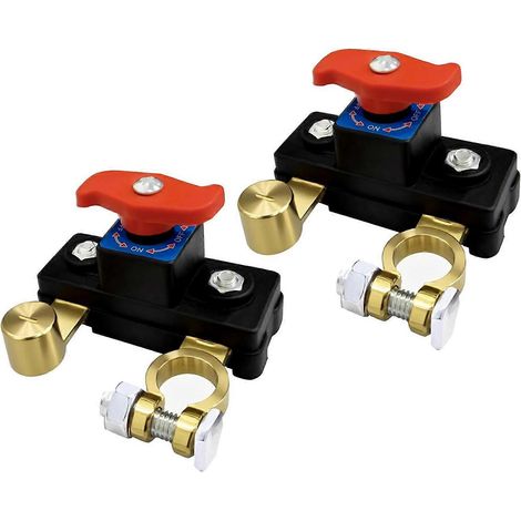 Interrupteur de sécurité en cuivre pour système électrique automobile. Agit comme un dispositif antivol en coupant toute l'alimentation. Solution de sécurité d'urgence (lot de 2). (1/3)
