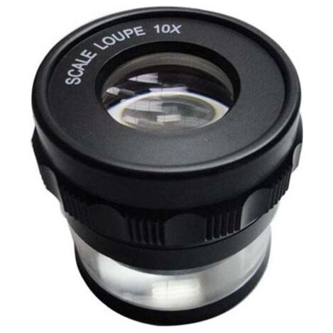 Loupe de Mesure 10X avec Support et Échelle de Précision (1/4)