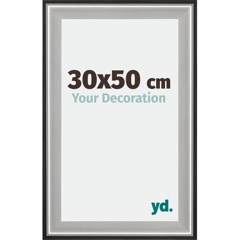 yd. - Cadre photo 30x50 - Noir Argent Poli - Bois - Birmingham (1/5)