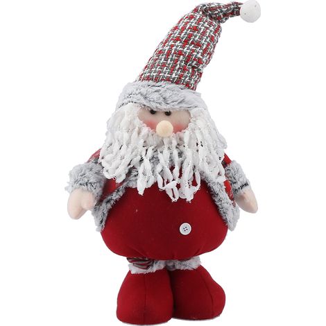 Poupée Père Noël debout rétractable, décoration de Noël pour maison et fête, ornement festif.