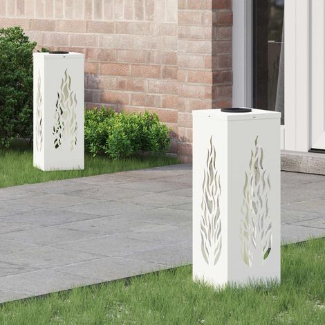 Solar LED Weg Licht 2 pcs Weiß Kalt gewalzter Stahl