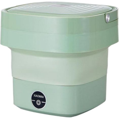 Mini máquina de lavar roupa dobrável, máquina de lavar roupa pequena e portátil - verde. (1/5)