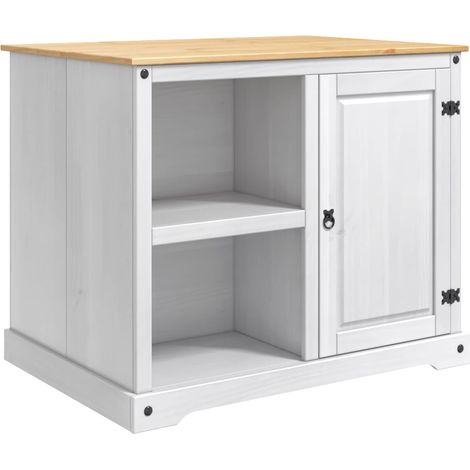 Küchentrolley 2 pcs Weiß und Honigwachs 112 x 77 x 91,5 cm vidaXL