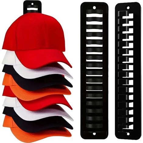Pcs Porte Casquette,Support Casquette Mural, pour Mur,Porte,Placard,Rangement Casquette,Stockage Jusqu'à 16 Chapeaux,Accessoires de Chambre (1/5)