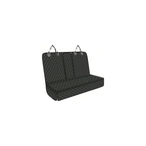 Housse de siège auto résistante en tissu non tissé pour la banquette arrière, anti-rayures, antidérapante, lavable, protège des poils d'animaux et de la boue. Noir, sans fermeture éclair. (1/4)
