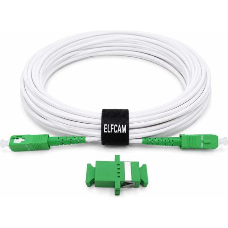 Câble Fibre Optique - 20M - Monomode SC/APC - Avec Coupleur - Pour Orange SFR Bouygues - Blanc (1/5)