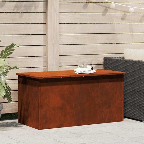 Boîte de Rangement Extérieure-Coffre de rangement-Stockage Rangement Marron 100 x 50.5 x 50 cm 450621 (1/5)