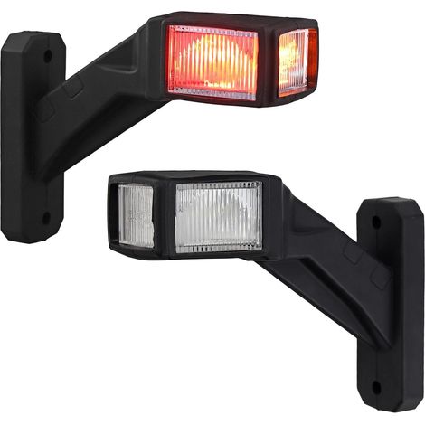 2x Feux de Gabarit Latéraux LED, 10V-30V pour Remorque, Feu Latéral Homologué E-Mark (E9 R10/E9 R149), étanche IP65 3 Côtés 3 Couleurs pour Camion/Remorque/Camping-Car (1/5)