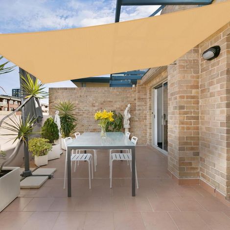 Voile d'ombrage Carré 2x2m Imperméable,Toile Ombrage 160 g/m² Protection UV 95% pour Jardin,Terrasse,Balcon,Extérieur,Cordon de Montage Inclus,Sable (1/5)