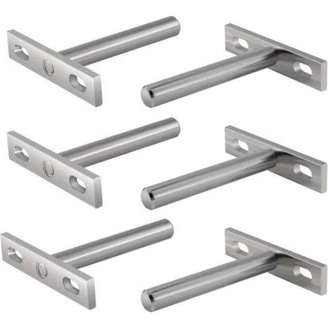 Lot de 6 supports d'étagère flottants de 3 pouces, supports cachés pour étagères flottantes en bois - Vis et chevilles incluses (1/5)
