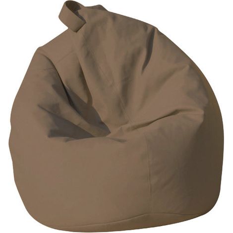 Poltrona a Sacco Pouf in Similpelle Moka Avalli (1/2)