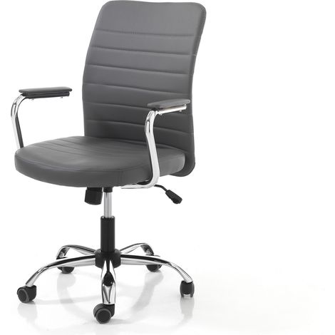 Poltrona da ufficio in pelle sintetica grigia cm H.92/102xL.56xP.66