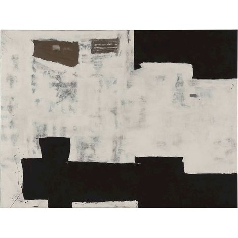 toile abstraite blanc noir et kaki ambiance moderne élégante - blanc noir et kaki abstrait (1/2)
