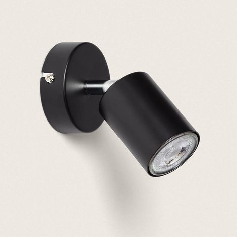 Lampada da Soffitto Orientabile Metallo 1 Faretto Albus Black Nero (1/5)
