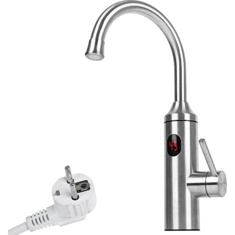 Robinet électrique avec Chauffe-eau Instantané, Robinet de Cuisine 220 V 3000 W chauffe eau instantané electrique avec 360° Affichage de la Température LED,pour cuisine,salle de bain (1/5)