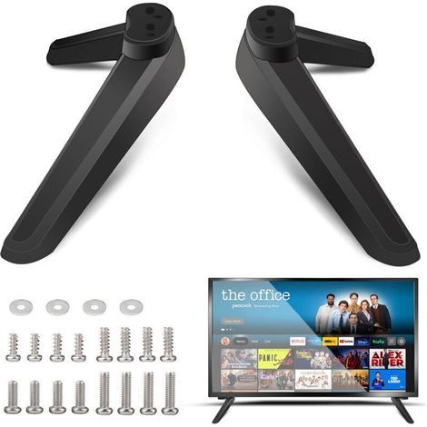 TV stand, support feet, universal table stand for Smart TVs with screws, support base, TV stand with screw set for most 32, 40, 49 flat screen TVs and (1/3)