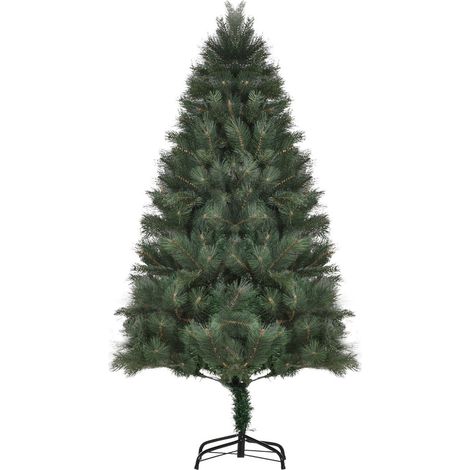 Künstlicher Weihnachtsbaum, 180 cm Christbaum mit 375 Spitzen, Metallständer, realistisches Aussehen, für Weihnachtsfest, Indoor, Grün