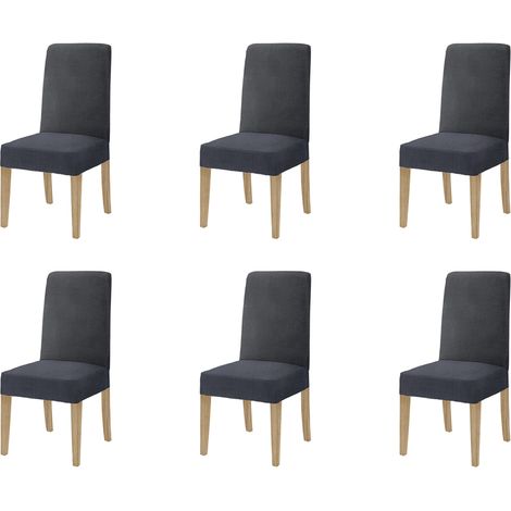Coppia di coprisedia con schienale in tessuto elasticizzato antimacchia in 10 colori Vestisedia Nero - 6 pezzi