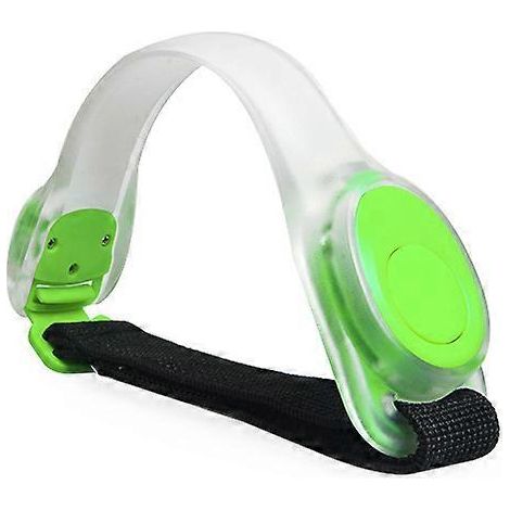 Lot de 2 brassards lumineux, élastiques et clignotants avec 2 modes d'éclairage, équipement de sécurité nocturne pour la course à pied, la marche, le vélo et les promenades de chien. Vert (1/4)