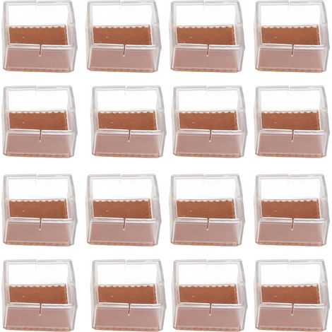Protections de sol pour pieds de chaise. embouts de pieds de meubles antidérapants en silicone. couvre-pieds de table épais. transparents et souples. lot de 16. (1/4)