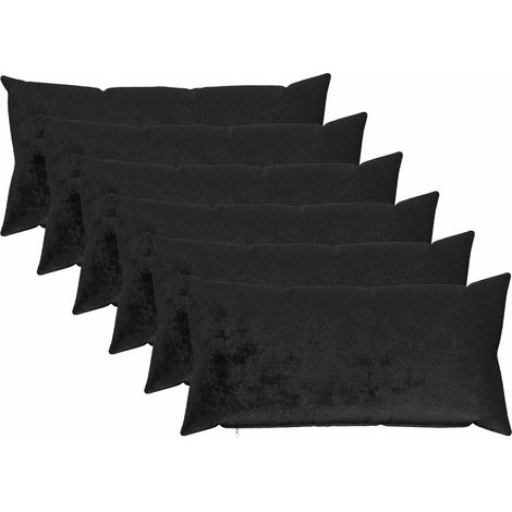 Federa 6 pcs HEERLEN Nero 40 x 80 cm Flanella vidaXL (1/5)
