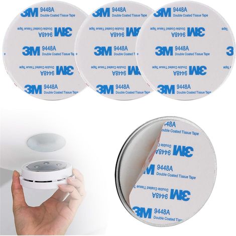 Lot de 3 supports magnétiques pour détecteur de fumée - Fixation magnétique - 50 mm - Détecteur d'incendie - Sans perçage - Montage rapide (1/5)